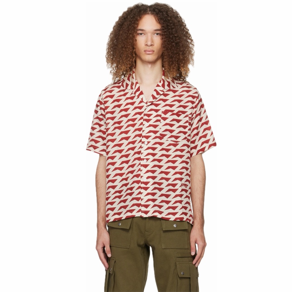 RHUDE “geometric-pattern silk shirt”
